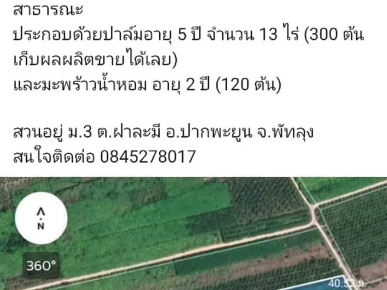 ขายที่ดินสวนปาล์ม 15-3-78 ไร่