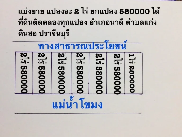 แบ่งขายที่ดิน2 ไร่ วิวเขา หลังติดน้ำ ยกแปลง 580000