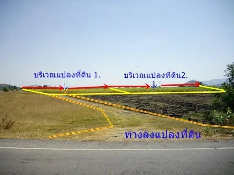 ที่ดิน9ไร่ครึ่งละ120000บาทห่างถนนลาดยาง40เมตรใกล้หมู่บ้าน ไฟฟ้าประปา