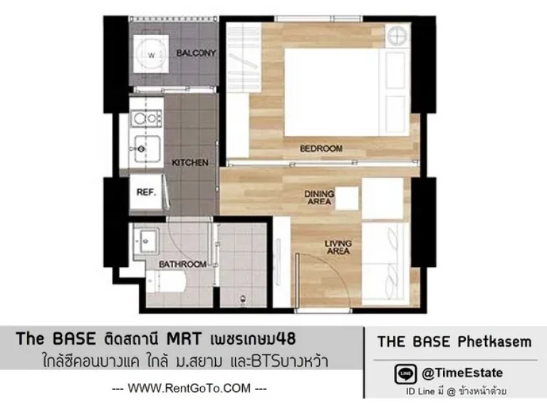 เดอะเบส MRTเพชรเกษม48 ใกล้ซีคอนบางแค ห้องใหม่ มีเครื่องใช้ไฟฟ้า ให้เช่า