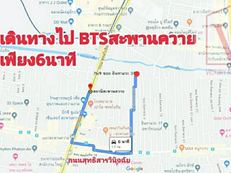 ขายที่ดิน ซอยอินทามระ3 ย่านสะพานควาย