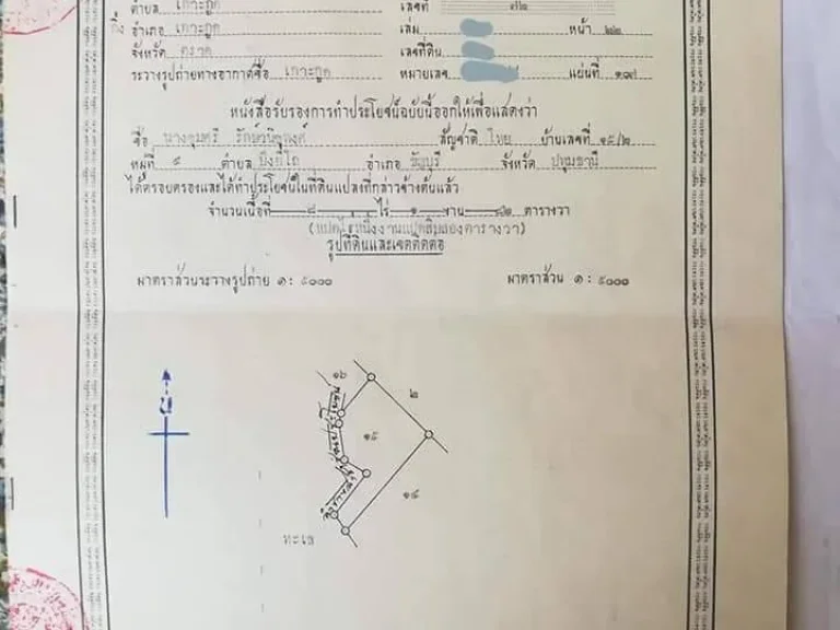 ขายที่ โฉนด และ นส3ก ติดทะเล หาดตะเคียน เกาะกูด 9ไร่ - 1 งาน - 11 ตารางวา ยกแปลง 60 ล้านบาท ใกล้ จามส์ เฮาส์ รีสอร์ท