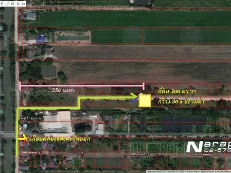 ขายที่ดิน ขนาด 200 ตรว 2 แปลงติดกัน ซคลองหกตะวันออก 82 คลองหลวง