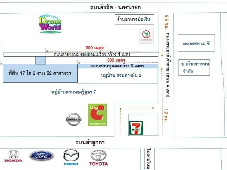 ขายที่ดินเปล่า ติดถนนพระองค์เจ้าสาย คลอง 4 เนื้อที่ 19 ไร่ 1 งาน 79 ตารางวา ตลาดสวาย อลำลูกกา จปทุมธานี