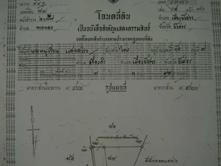 ต้องการขายถูกมากๆ ที่ดินติดถนนแจ้งสนิทเลี่ยงเมืองยโสธร ใกล้โรงพยาบาล จยโสธร