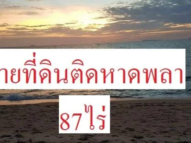 ขายที่ดินติดหาดพลา เนื้อที่87ไร่ ใกล้สนามบิน 4กม