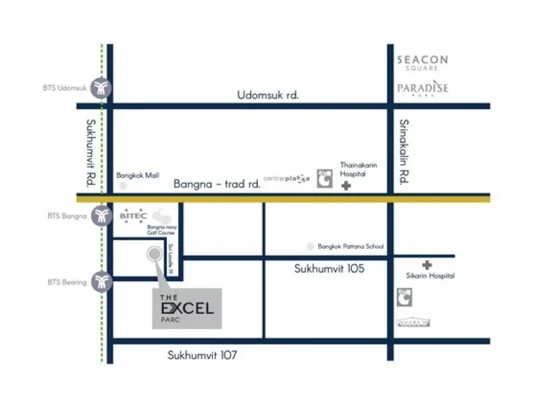 ให้เช่า คอนโด ดิ เอ็กเซล พาร์ค The Excel Parc ซอยลาซาล 19 สุขุมวิท 105 ใกล้รถไฟฟ้า BTS แบริ่ง