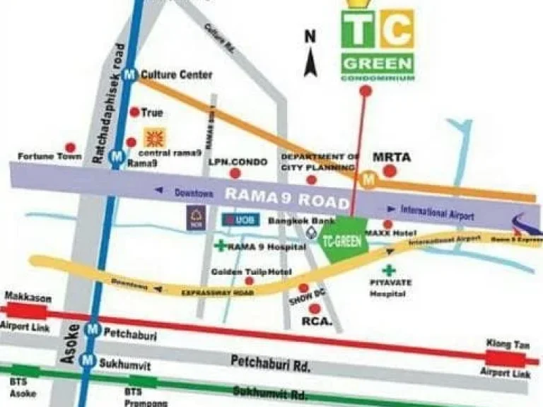 ขายด่วน TC Green Rama 9 ทีซี กรีน พระราม 9 1 ห้องนอน 43 ตรม ราคาขาย 4330000