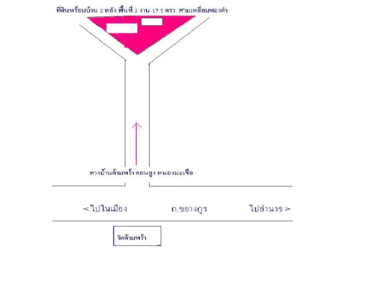 ที่ดินบ้านด้ามพร้าสวยๆ พร้อมบ้าน 2 หลัง พื้นที่ 2 งาน 175 ตรว ทรงสามเหลี่ยมทองคำ 1700000 บ ตขามใหญ่ อเมืองอุบลราช