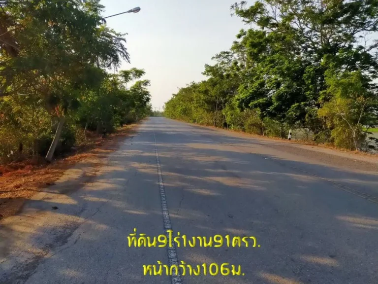 ขายที่ดิน9ไร่1งาน91ตรว หน้ากว้าง106ม ถนน Highway3216-บึงฉวาก ตปากน้ำ อเดิมบางนางบวช จสุพรรณบุรี