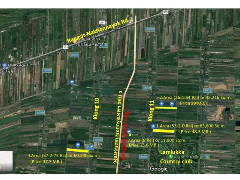 Land for sale Zone Lamlukka Klong 10-11