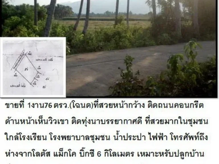 ขายที่ 1งาน76 ตรวโฉนด ขาย 350000 บาท