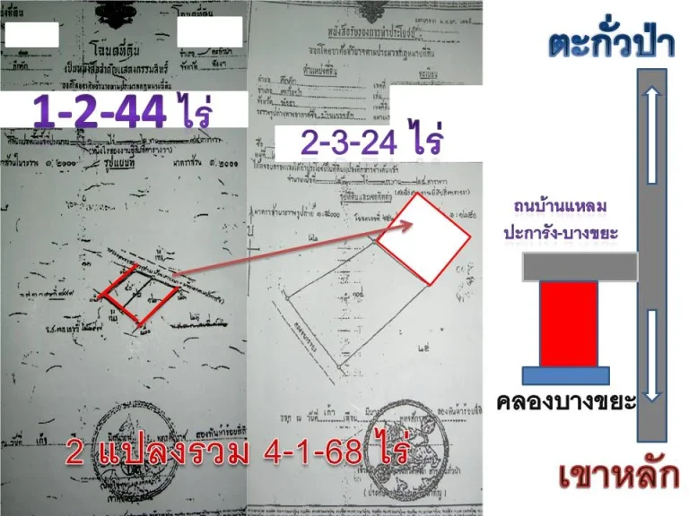 ขายที่ดิน2แปลงเนื้อที่รวม4ไร่1งาน68ตรวไร่ละ25ล้านบาทตคึกคักอตะกั่วป่าจพังงาด้านหน้าติดถนนบ้านบางขยะ-บ้านแหลมปะการัง