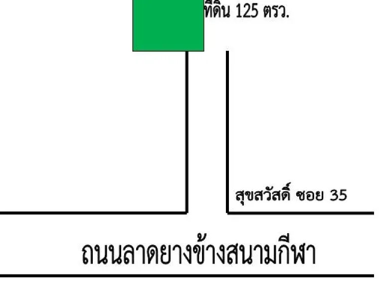 ขายที่ดินเปล่าหมู่บ้านสุขสวัสดิ์ ซอย 35 ตรงข้ามสนามกีฬา 125 ตารางวา ขาย 1875000 บาท