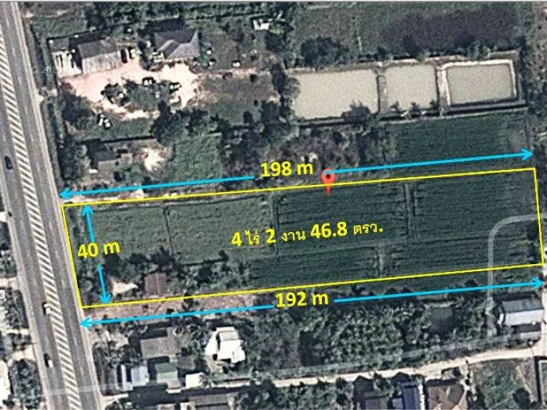 ที่ดินติดถนนหน้ากว้าง 40 เมตรห่างจากแยกแสงดาว 2 กม