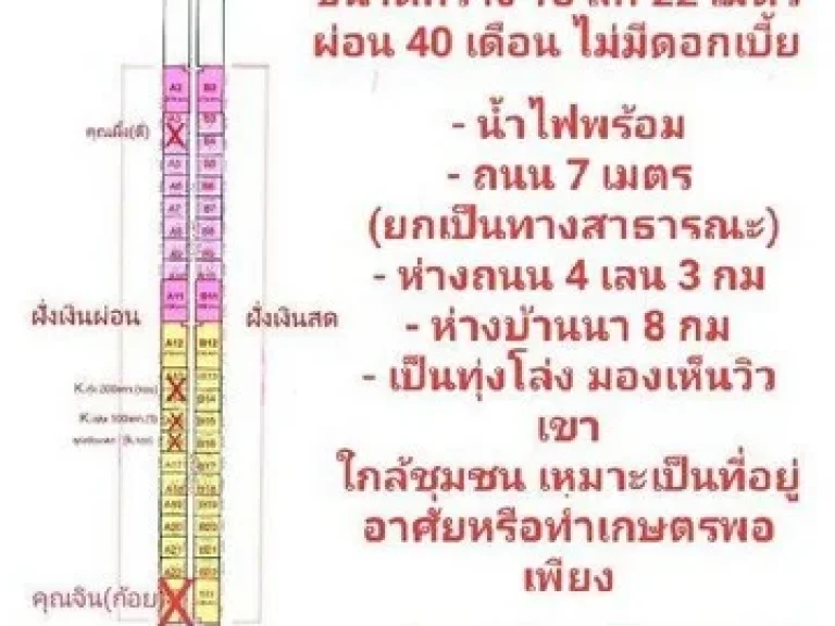 ด่วน เปิดจองแล้ววันนี้ ที่ดิน ตบ้านพริก อบ้านนา ผ่อนได้ 100 ตรว A1 B1 มี 3 ไร่ ไร่ละ 850000 บาท