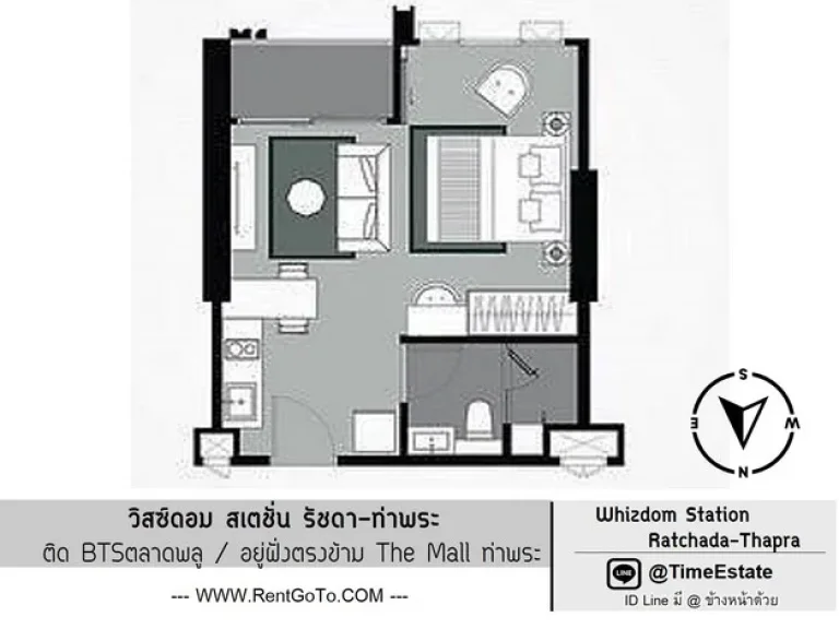 ขาย คอนโด Whizdom station วิสดอม รัชดาท่าพระ BTSตลาดพลู ห้องใหญ่ ทิศใต้ ตรงข้าม The Mall ท่าพระ