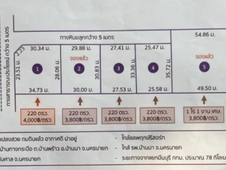 ขายที่สวยวิวเขาถมแล้วห่างถนนรังสิต-นครนายก เส้น 305 เพียง 22 กม หลังชลพฤกรีสอร์ท