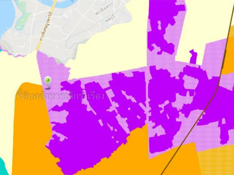 ขายที่ดินติดถนนบางนาตราดขาออก ช่วงกม54 เนื้อที่ 13-3-16 ไร่ ถมแล้ว สีม่วง ตคลองตำหรุ อเมือง จชลบุรี