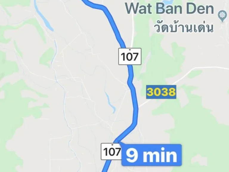 ขายที่ดินติดถนนทางหลวง ชม3052 เนื้อที่ 367 ตารางวา ใกล้แหล่งท่องเที่ยวหลายแห่งเช่น วัดบ้านเด่น ปางช้างแม่ตะมาน