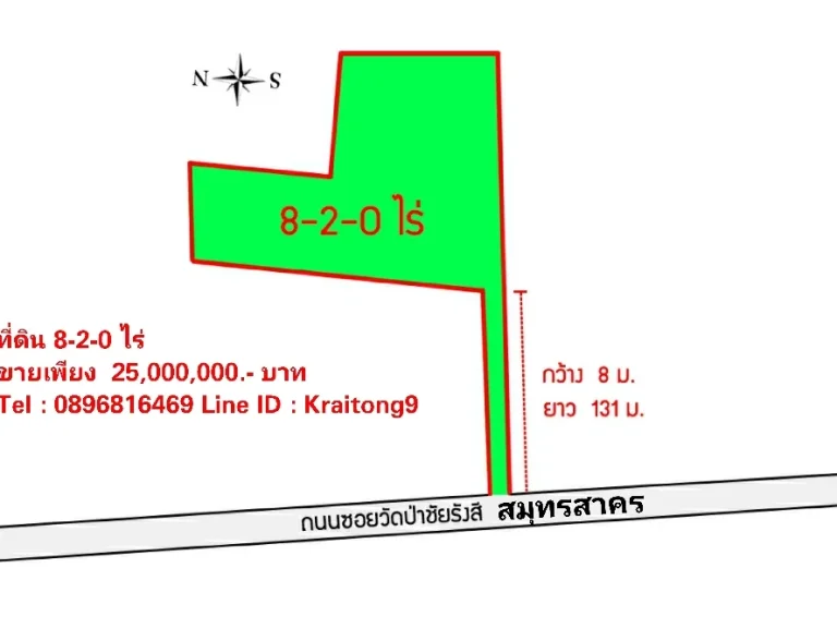 ขายที่ดิน สมุทรสาคร อำเภอเมือง ถนนบางปลา ใกล้ถนนเศรษฐกิจ 1 ที่ดินเปล่า 8 ไร่ครึ่ง ในแหล่งชุมชน ขายถูก