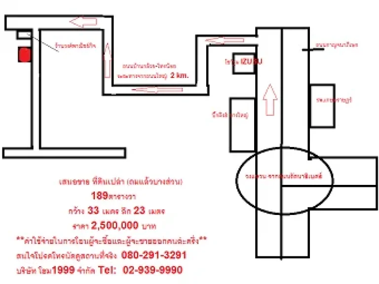 ที่ดิน 189 ตรว ถนนบางกรวย-ไทรน้อย จากถนนหลัก 200 เมตร 080-291-3291