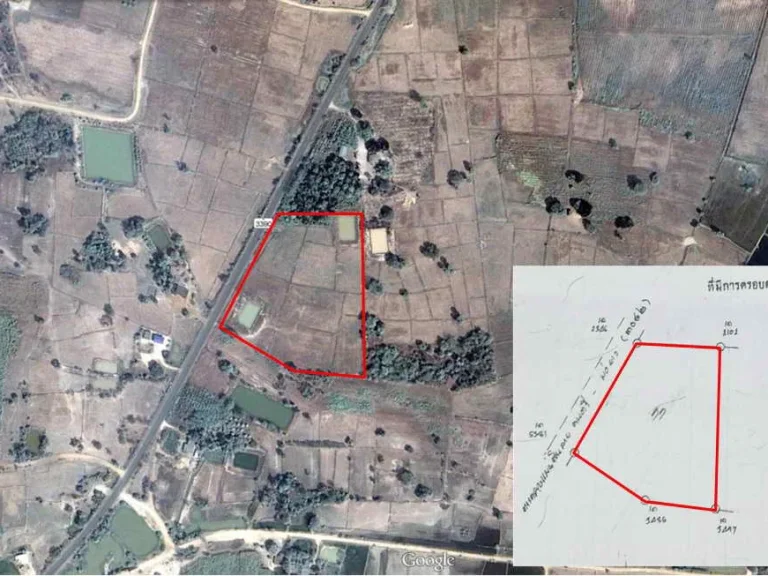 ขายที่ดินโฉนด 13 ไร่เศษ ติดถนน 3390 หน้ากว้างประมาณ 130 เมตร
