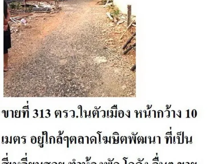 ขายที่ 313 ตรวในตัวเมือง หน้ากว้าง 10 เมตร