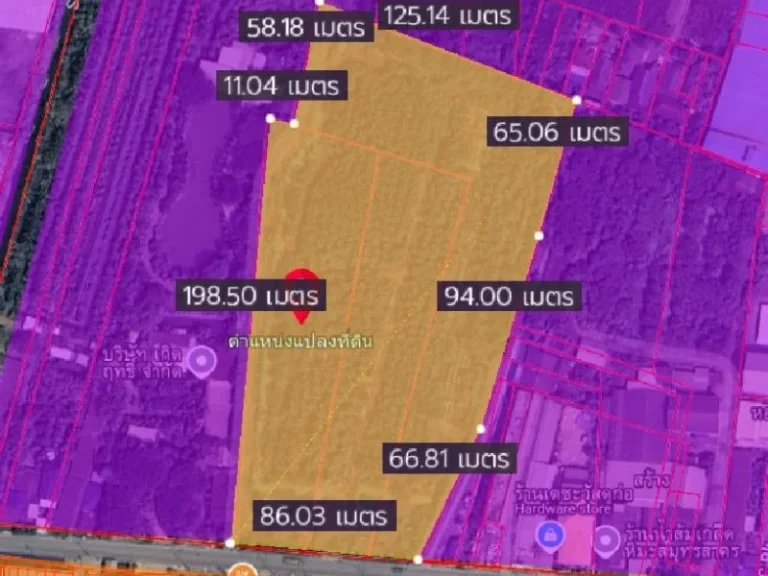 ขายที่ดิน 17 ไร่ ผังเมืองสีม่วง คลองมะเดื่อ กระทุ่มแบน