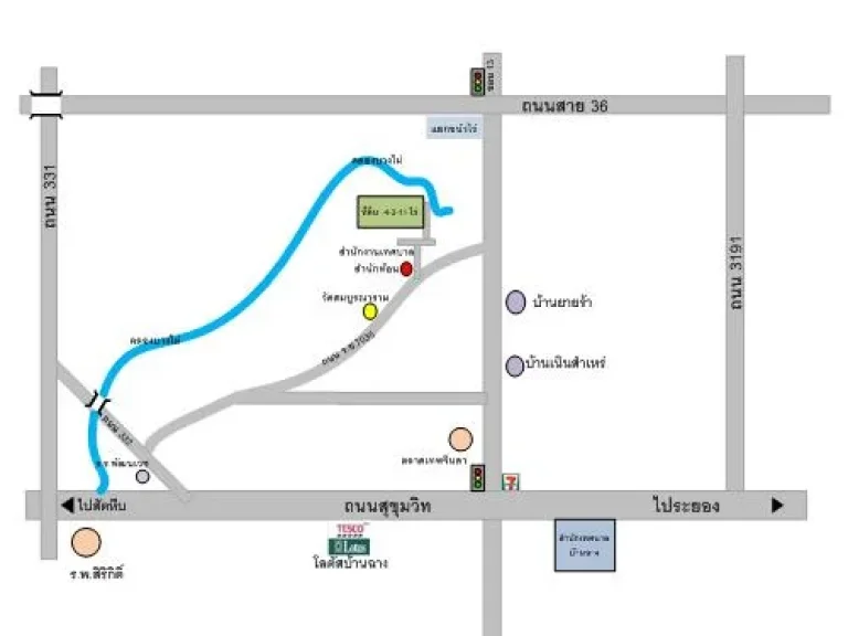 ขายที่ดิน 4 ไร่ หลังเทศบาลสำนักท้อน บ้านฉาง ระยอง