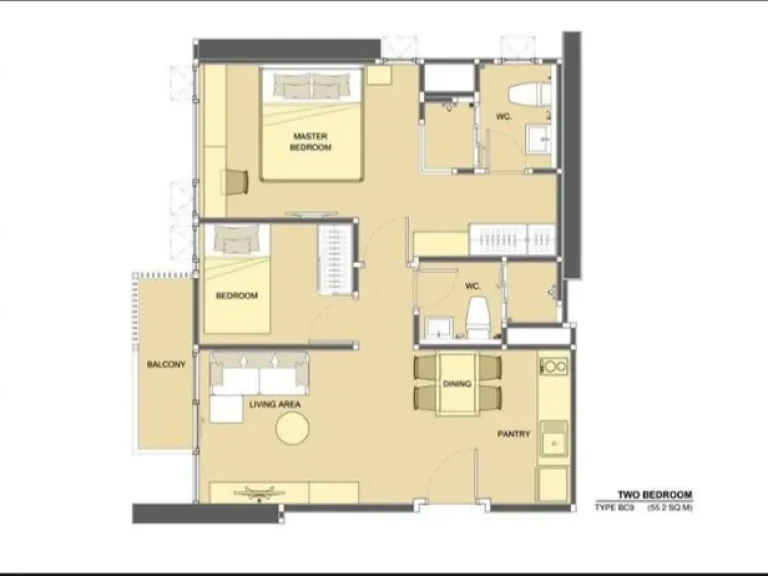 คอนโดLIFE RATCHADAPISEK ไลฟ์ รัชดาภิเษก 2 ห้องนอน 2 ห้องน้ำReady to move in