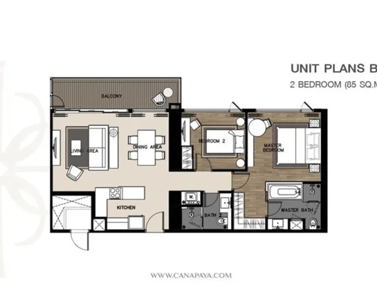 ขายดาวน์ Canapaya residence 2 นอน 2 น้ำ ห้องมุม วิวแม่น้ำ 092-952-2861