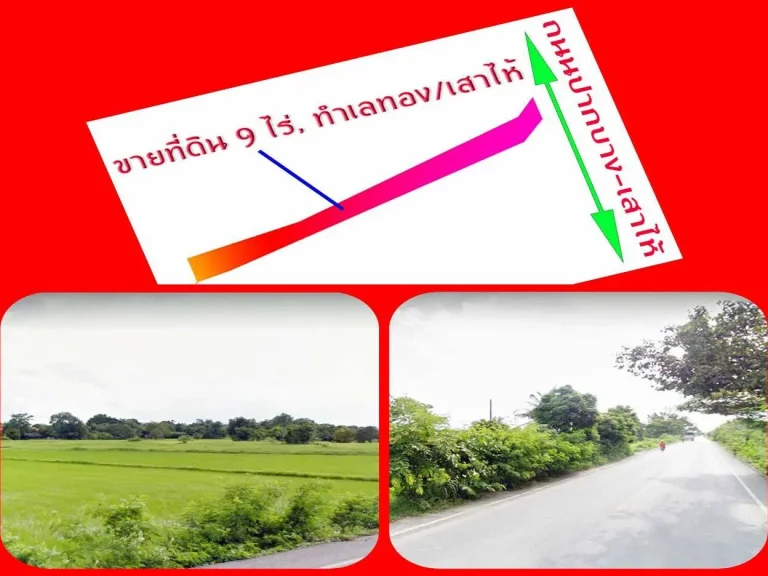  ขายที่ดินทำเลทอง 9 ไร่ ติดถนนหลวง ใกล้แหล่งท่องเที่ยว เสาไห้ สระบุรี