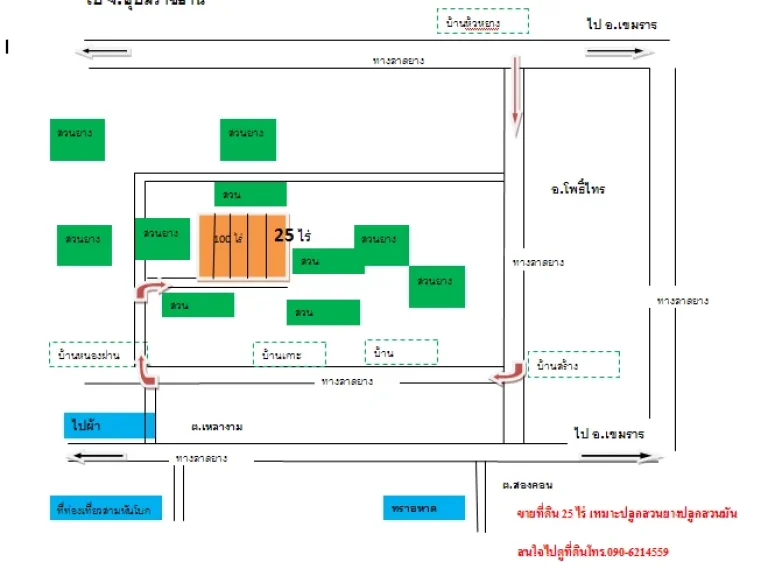 ขายที่ดินด่วนๆ 40 ไร่ๆละ 75000 เหมาะปลูกสวนยางสวนมัน