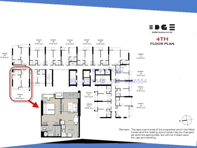 ขาย คอนโด ใกล้ BTS อโศก edge สุขุมวิท 23 ห้องมุม ชั้น4