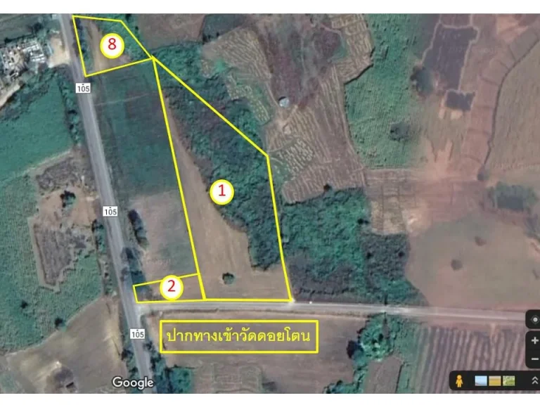 ขายที่ดิน 8-2-30 ไร่ ติดถนน 105 ปากทางเข้าวัดดอยโตน