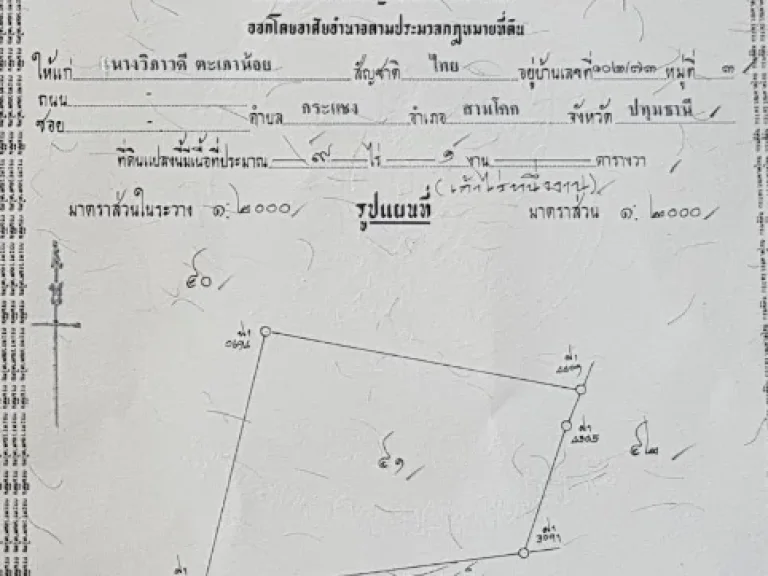 ประกาศขายที่ดินเปล่า ติดถนนลาดยาง จำนวน 9 ไร่ ราคาต่อรองได้คับ