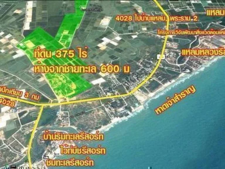 ที่ดินติดทะเล บ้านแหลม 375 ไร่