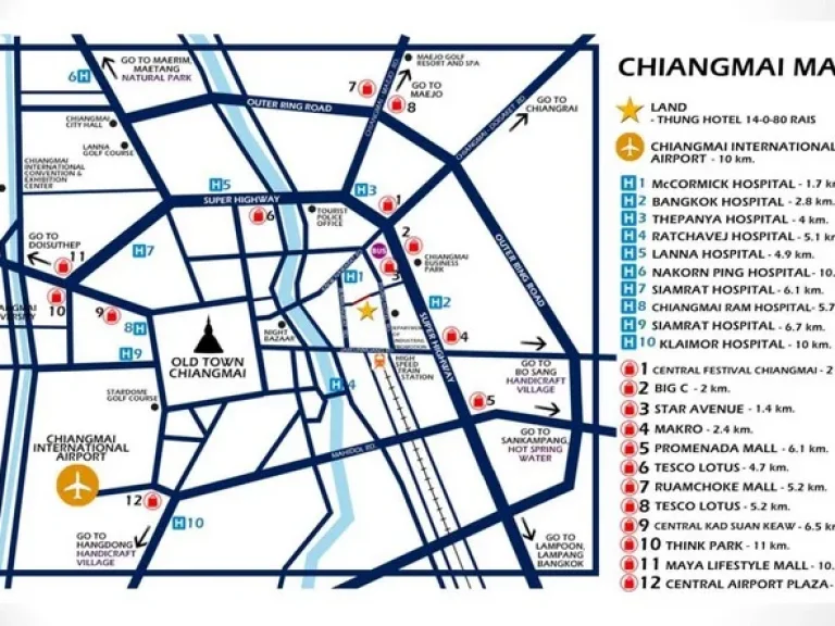 ขาย ที่ดิน ทุ่งโฮเต็ล เชียงใหม่ 14 ไร่ ใกล้เซ็นทรับเฟส ทำเลดีใจกลางเมืองเชียงใหม่