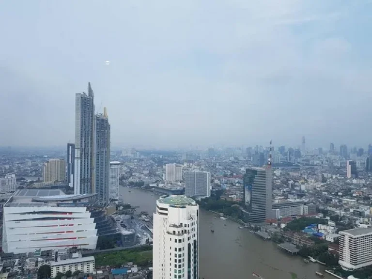 The River Tower A ชั้น 58 เป็นทิศตะวันตก วิว แม่น้ำเจ้าพระยา ด้านขวาเป็นวิว ICON Siam Hilton