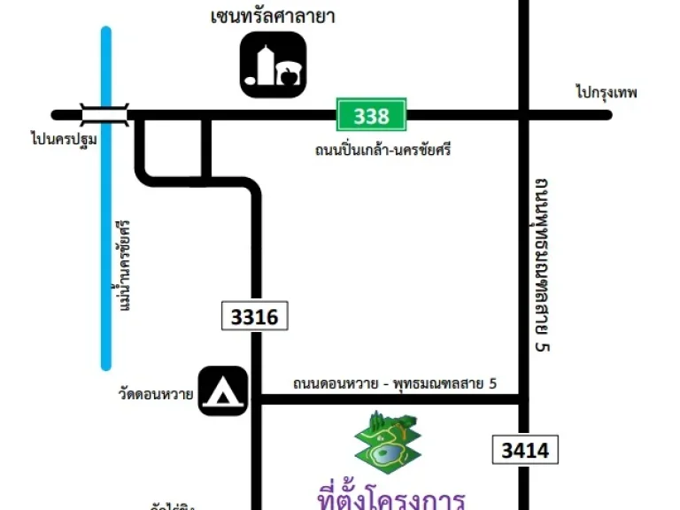 ขายที่ดินทำเลงาม ติดริมถนนพุทธมณฑลสาย 5 - ดอนหวาย