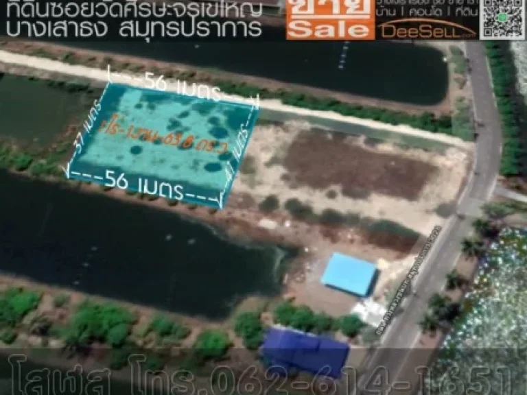 ขายที่บางเสาธง สมุทรปราการ 5638ตรวๆละ13300บ เหมาะสร้างที่อยู่อาศัย ติดถคอนกรีตซวัดจระเข้ใหญ่