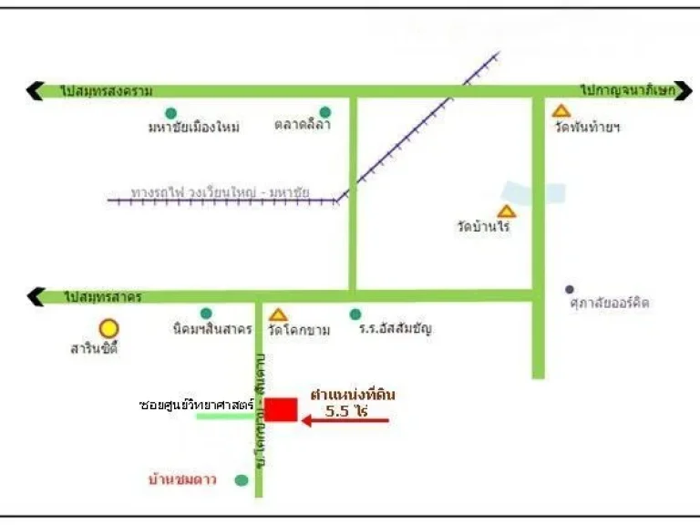 ขายที่ดินพันท้ายนรสิงห์ ถนนสารินซิตี้ 5-2-0 ไร่ ติดถนนซอย ถมแล้ว ใกล้ นิคมอุตสาหกรรมสินสาคร ศูนย์วิทยาศาสตร์สมุทรสาคร