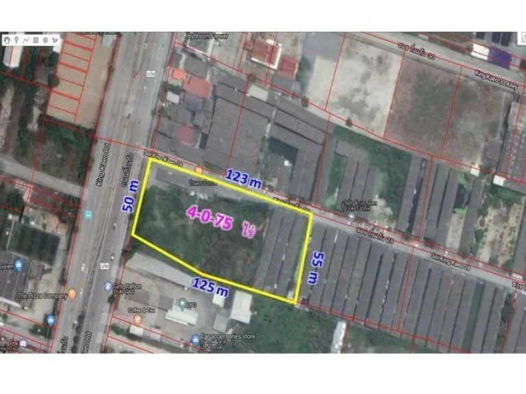 ขายที่ดินผังสีแดง ติดถนนกิ่งแก้ว ฝั่งสนามบินสุวรรณภูมิ บางพลี สมุทรปราการ 4-0-75 ไร่