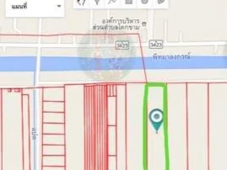 ขาย ที่ดินวังกุ้ง สมุทรสาคร 7ไร่3งาน85ตรว ติดถนนปูน ใกล้ถนนพระราม2