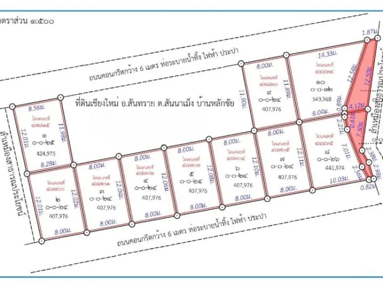 ขายที่ดินสวยถมแล้วสันนาเม็ง พิกัด สันนาเม็ง สันทราย