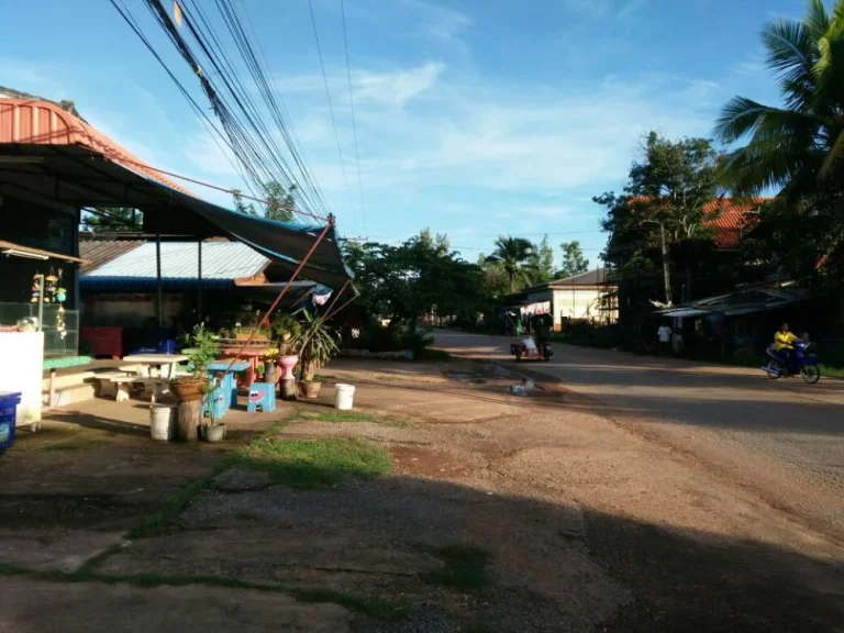 ที่ดินพร้อมสิ่งปลูกสร้าง บ้าน ร้านอาหาร หอพัก บ่อเลี้ยงปลา ติดถนนลาดยาง