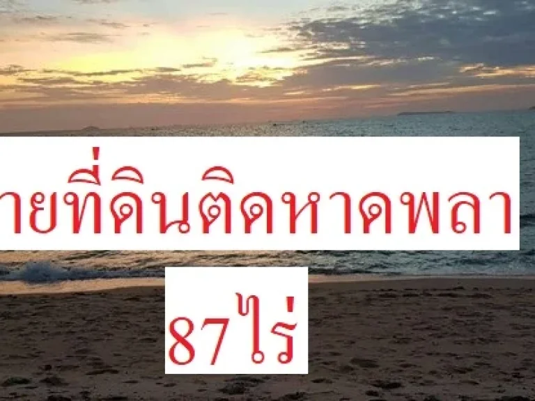 ขายที่ดินติดหาดพลา เนื้อที่87ไร่ ใกล้สนามบินอู่ตะเภา 4กม