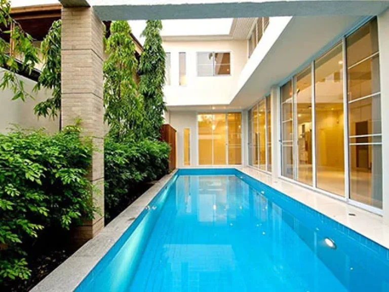 ให้เช่า บ้านเดี่ยวพร้อมสระว่ายน้ำ สไตล์ Modern Resort ใน ซอยทองหล่อ FOR RENT Resort Style Single House with Pool in Thonglor