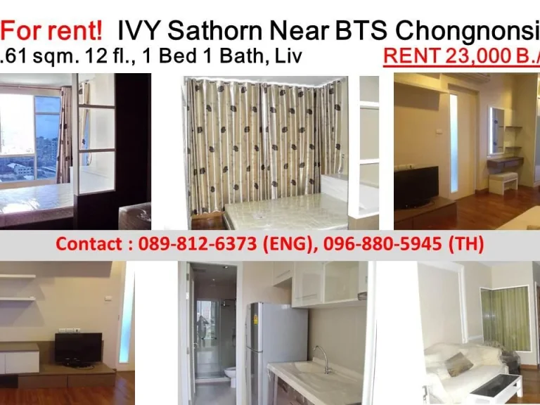 For Rent Condo IVY Sathorn Soi 10 near BTS Chongnonsi